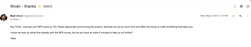 automate nps follow up email
