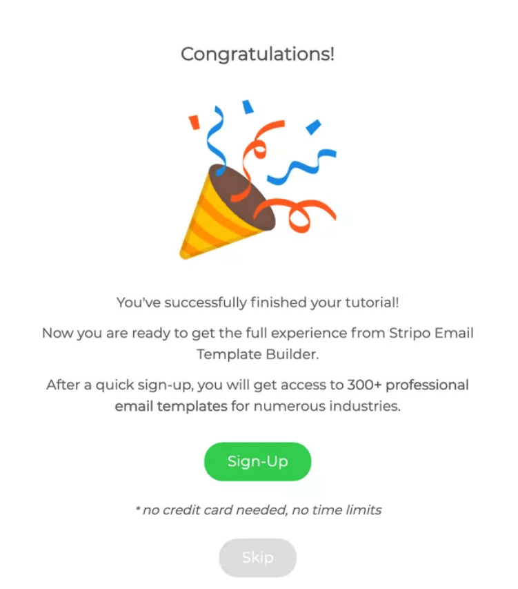 stripo product onboarding