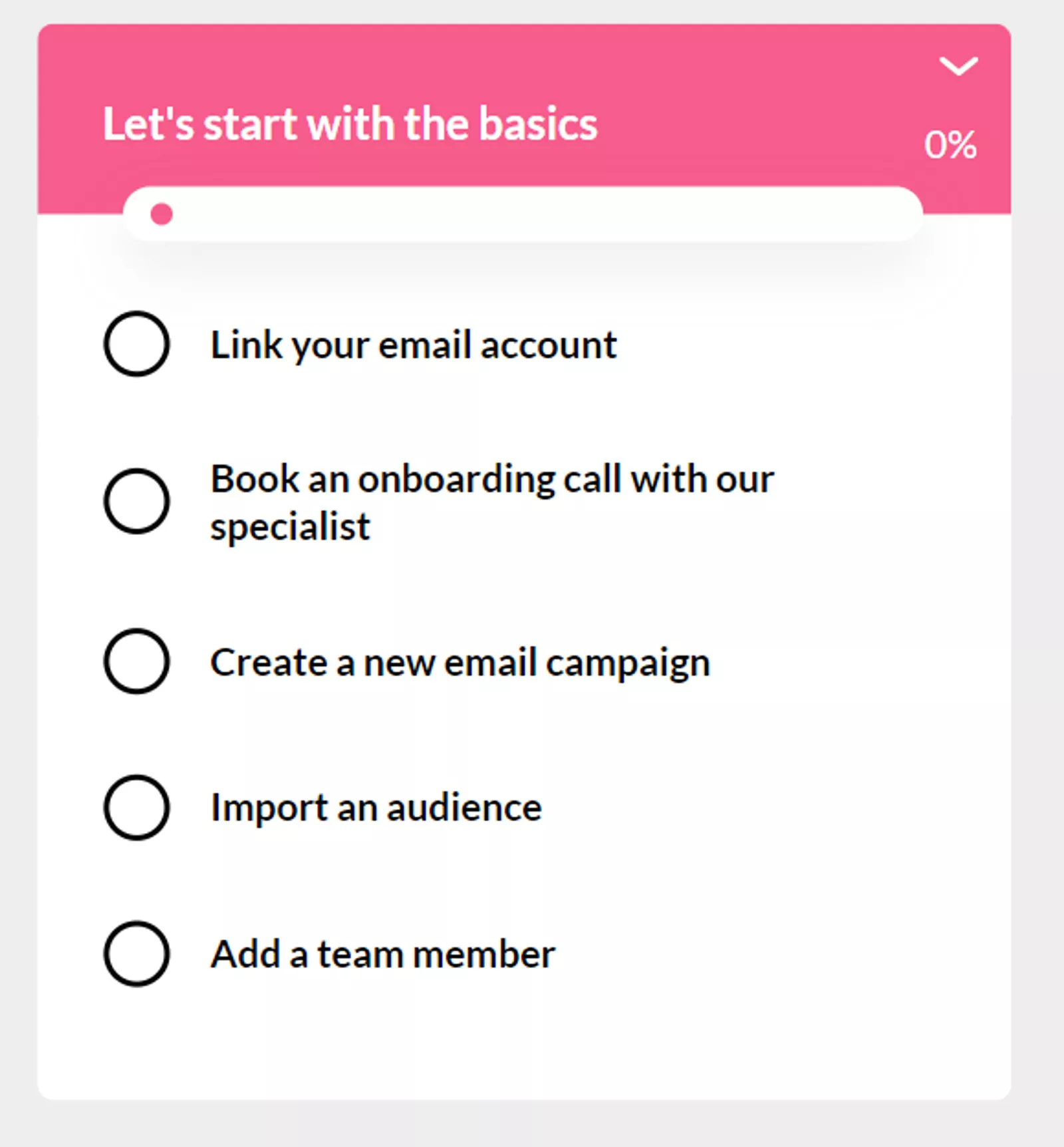 Onboarding checklist for how to improve product experience