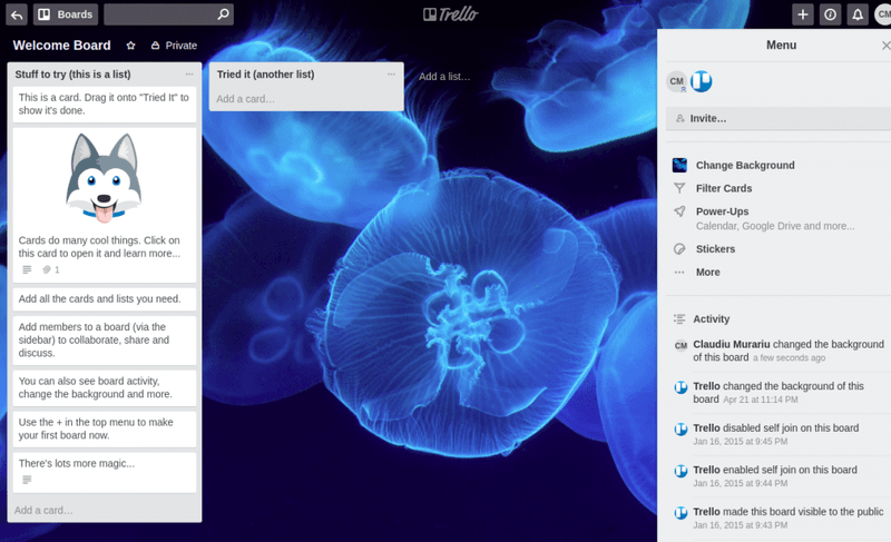 Trello's Welcome Board