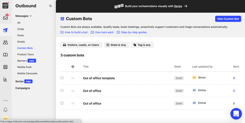 Intercom custom bots
