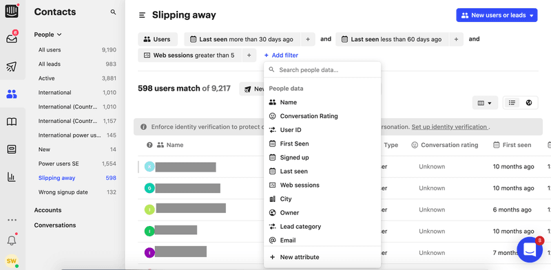 intercom slipping away users