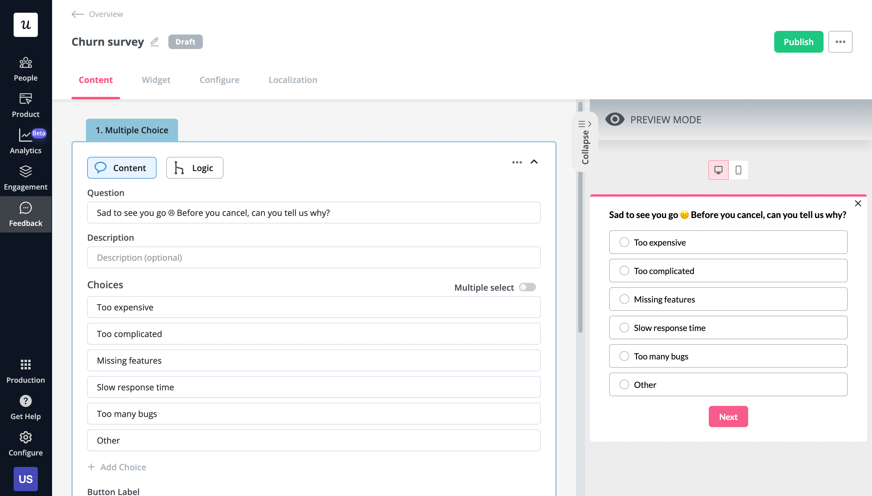 Userpilot-churn-survey