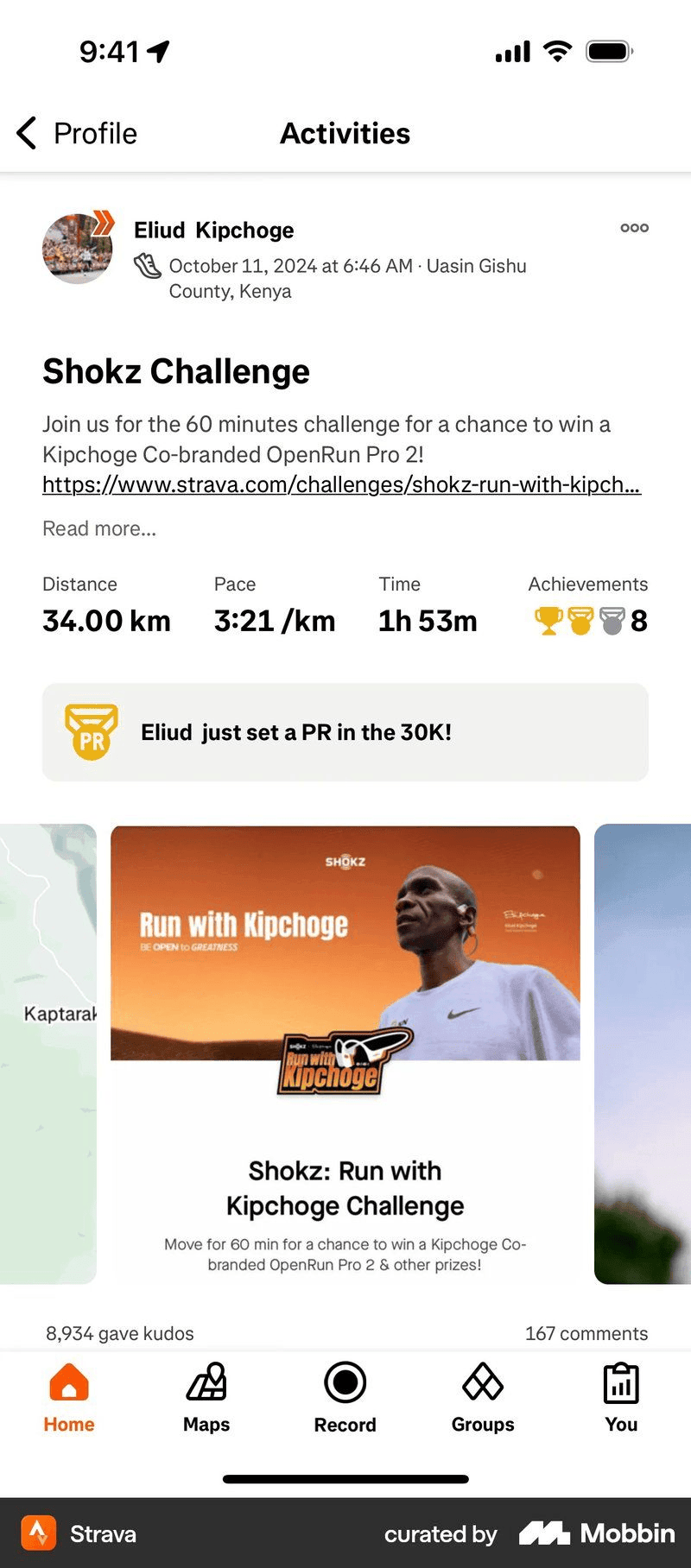 strava mobile app social features