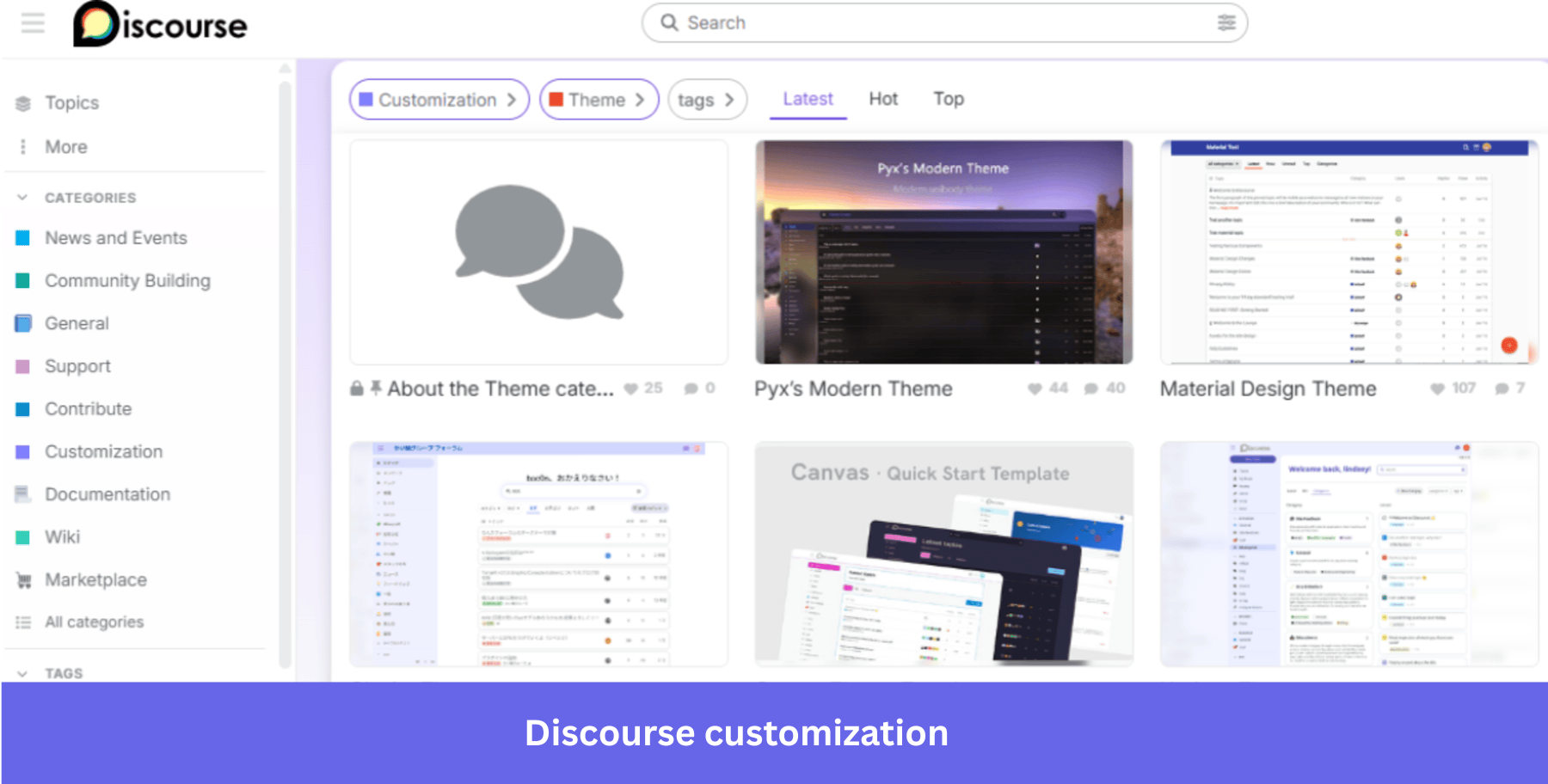 Discourse customization