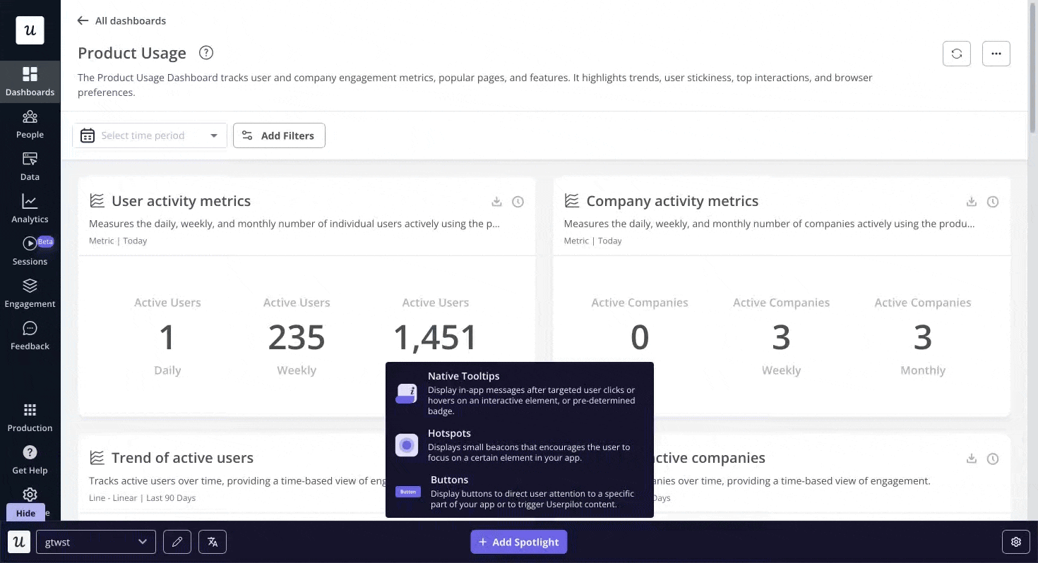 Product onboarding flow set-up in Userpilot