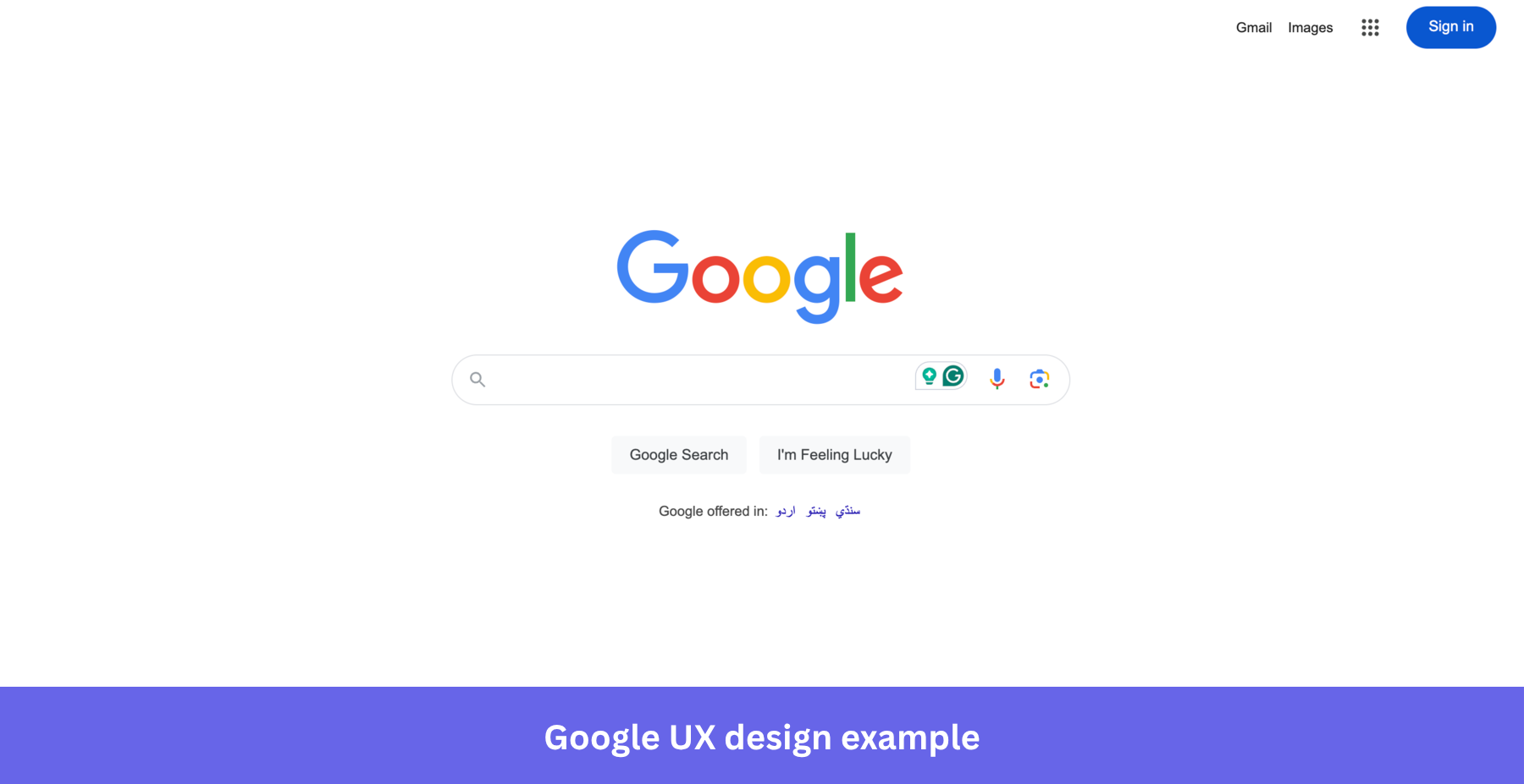 Google UX design example