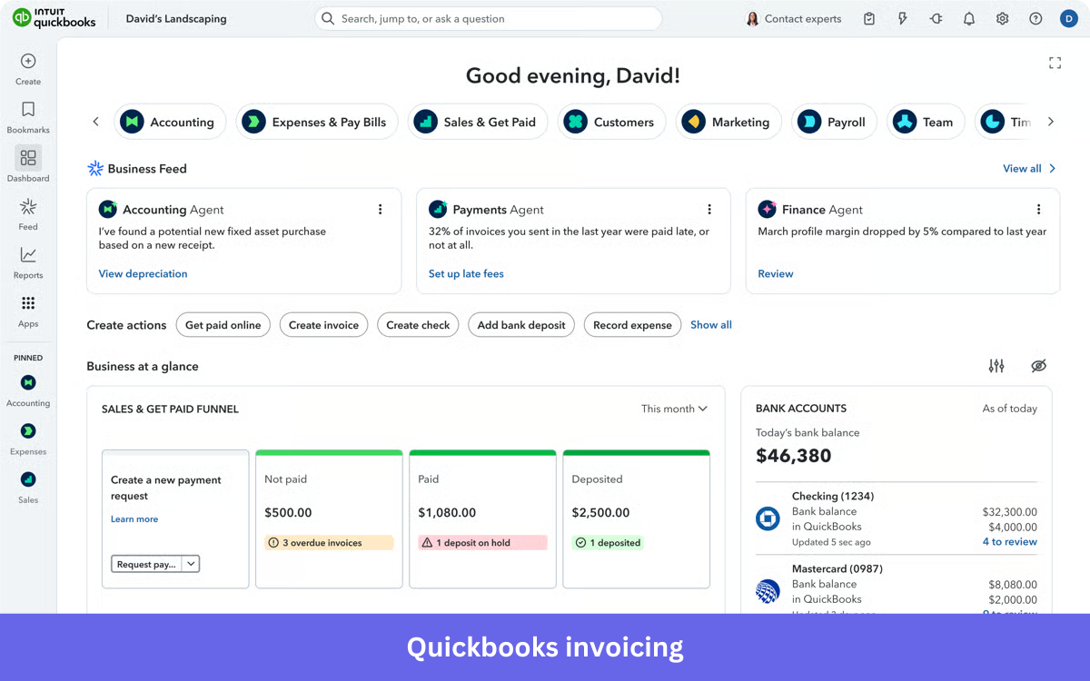 Quickbooks invoicing feature