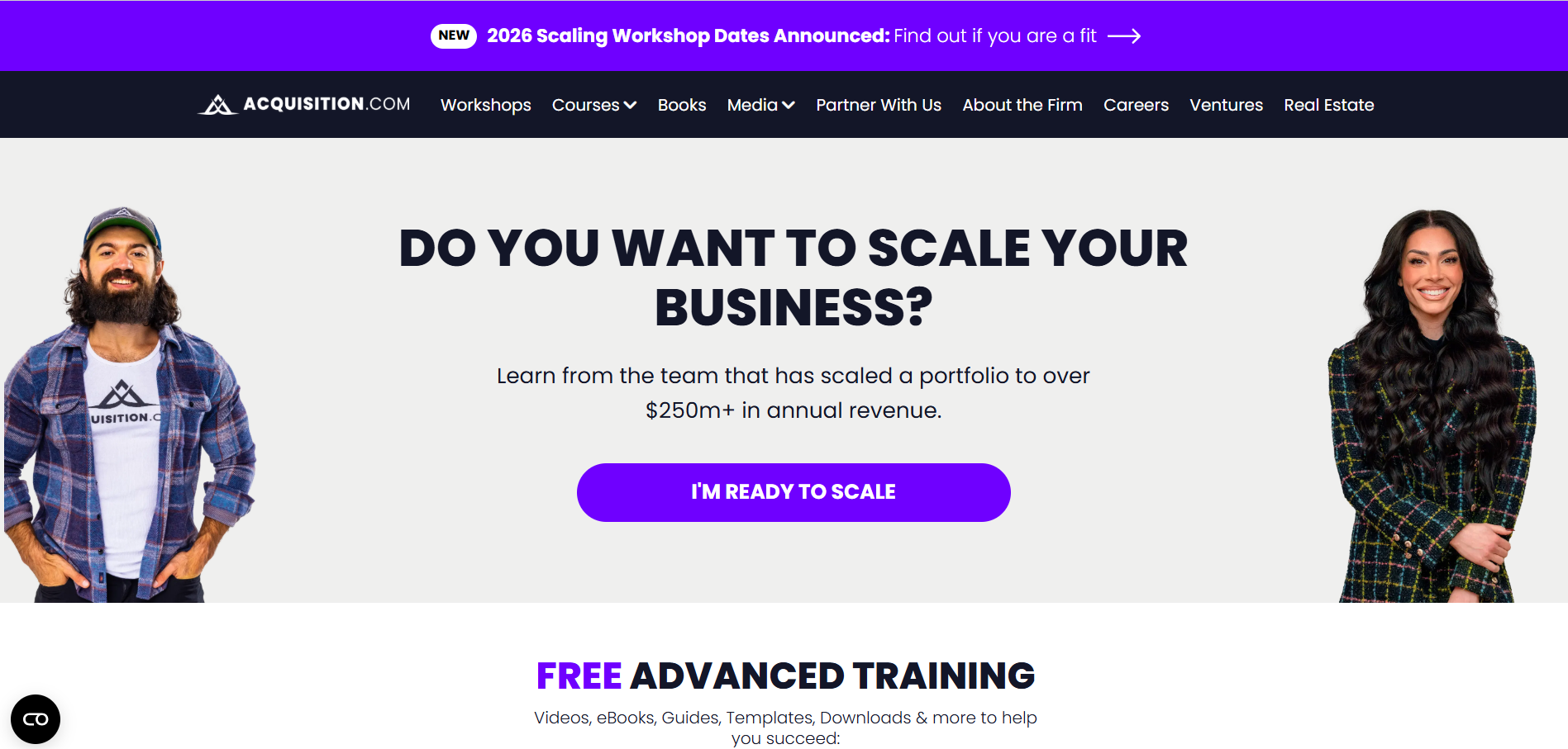 Acquisition's workshop announcement banner.