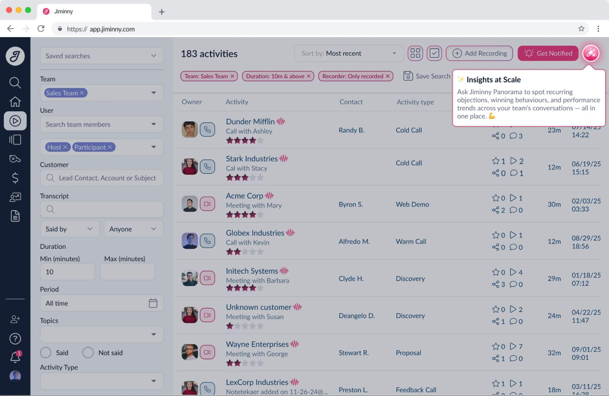 Jiminny used toolrip to re-engage users.